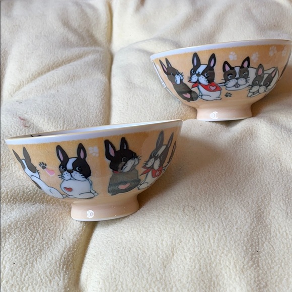 kotobuki Kitchen Adorable Boston Terrier Rice Bowls 2 Poshmark